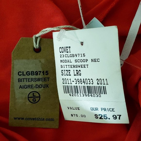 Covet Bittersweet Modal Scoop Neck Top NWT - Picture 8 of 8